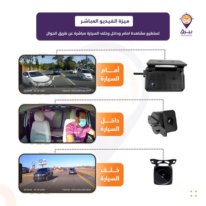 Dash Cam Jimi JC371 for Driver Monitoring & Vehicle Tracking (Front, Rear & Interior)