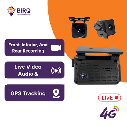Dash Cam Jimi JC371 for Driver Monitoring & Vehicle Tracking (Front, Rear & Interior)